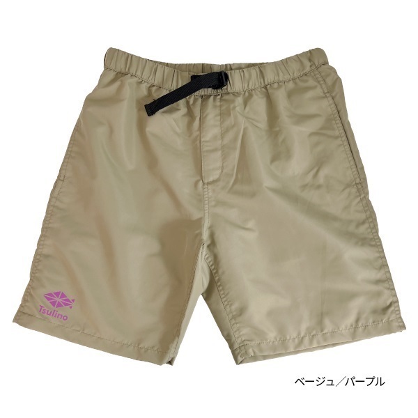 サマーショーツ【2025Model/撥水ショートパンツ】(ベージュ／パープル-M)